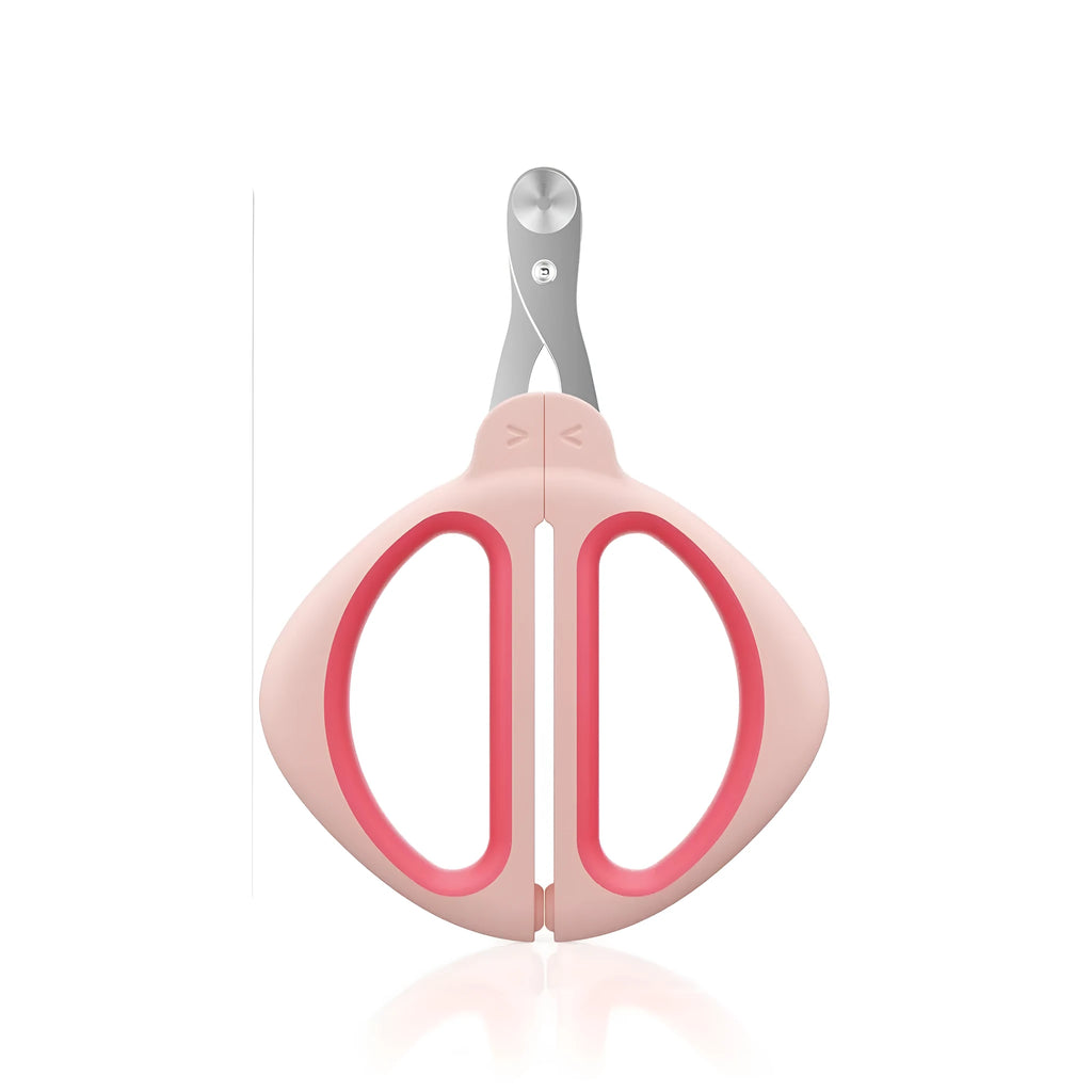 Blue pet nail clipper with positioning hole and non-slip handle for safe trimming