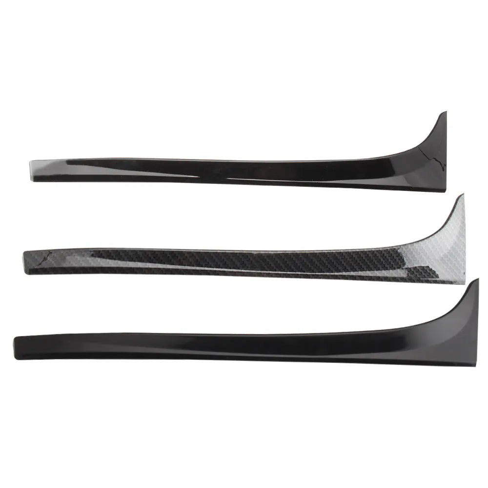 Glossy black ABS plastic rear window spoiler wing for Volkswagen Golf 7 MK7, shown with adhesive mounting tape.