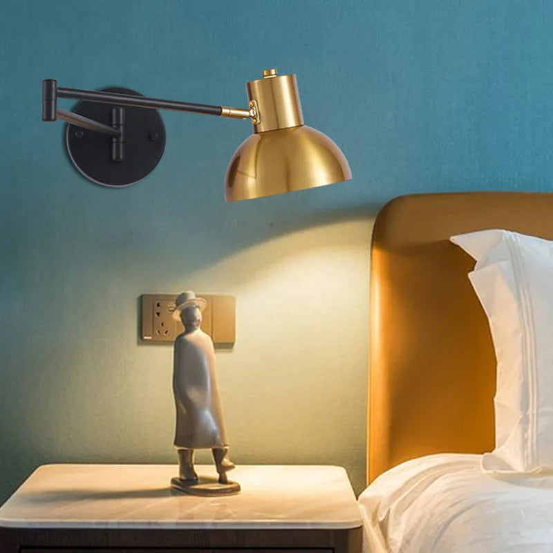 Modern double-section rocker arm wall lamp with adjustable arms in 150cm size for bedroom