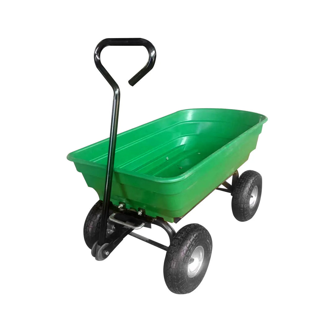 Green four-wheel plastic dumptruck model TC2145 with steel PP construction