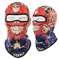 Motorcycle breathable skull mask in Bakool silk fabric showing skull print design
