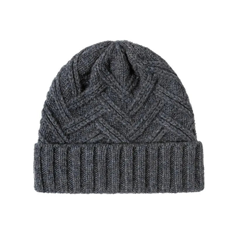 Wool knitted women's winter hat with dome crown in six colour options on mannequin