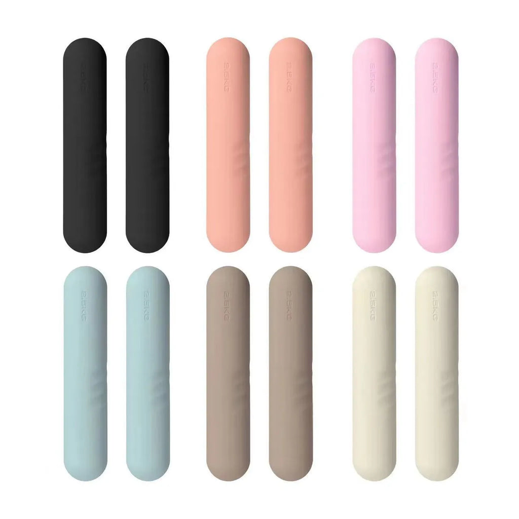 Hand-drawn dumbbell stick with silicone edging on the grip in one of six available colours.