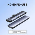 USB C docking station expansion hub with multiple ports including HDMI, USB 3.0, and a 9cm attached cable