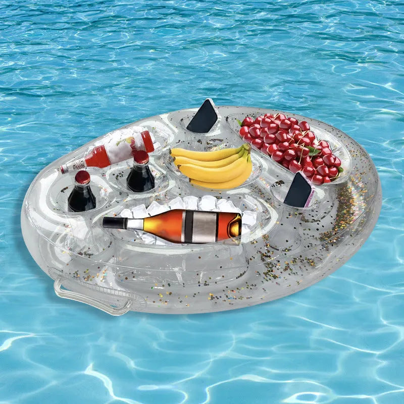 Inflatable ice bar with cup holders and beer steins bucket for party gatherings