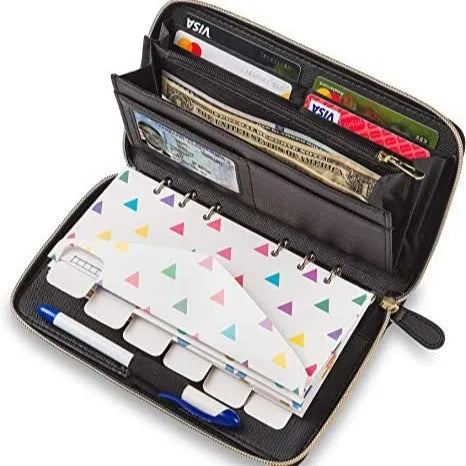 Anti-theft card holder wallet with RFID blocking in multiple colour options including black and rose gold