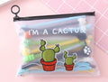 Marvel 20-pack of 0.5mm black ballpoint pens with cartoon cactus designs in a plastic storage case.