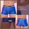 Men's silky nylon boxer shorts in black, white, and sapphire blue colours free size
