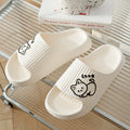 Cat motif thick platform flip-flop slippers in multiple colours with EVA sole
