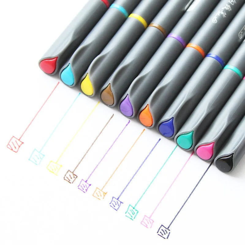 10 hook line pens with 0.38mm needle tips for technical drawing work