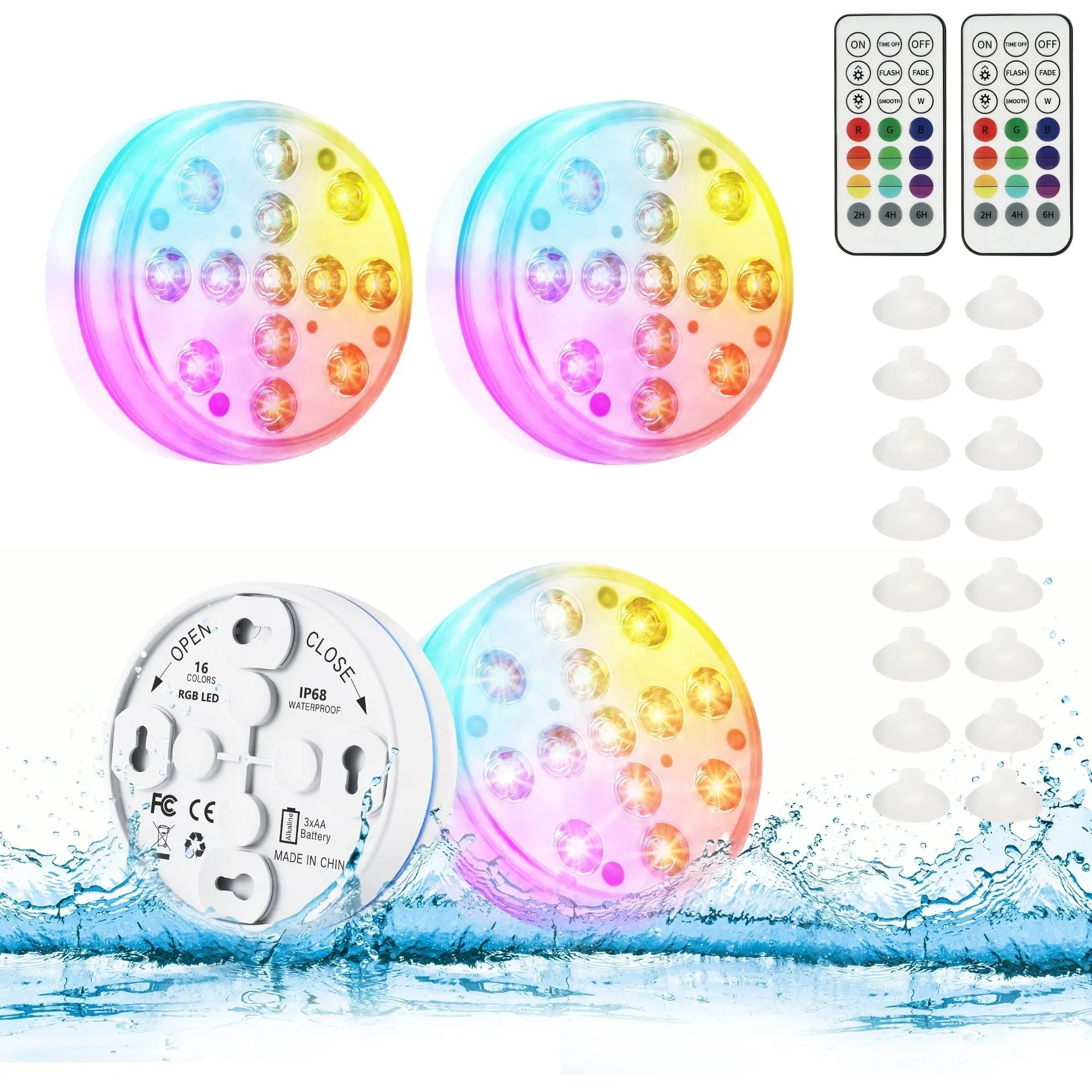 Remote control colour changing diving light with IP68 waterproof rating and LED beads for garden decoration