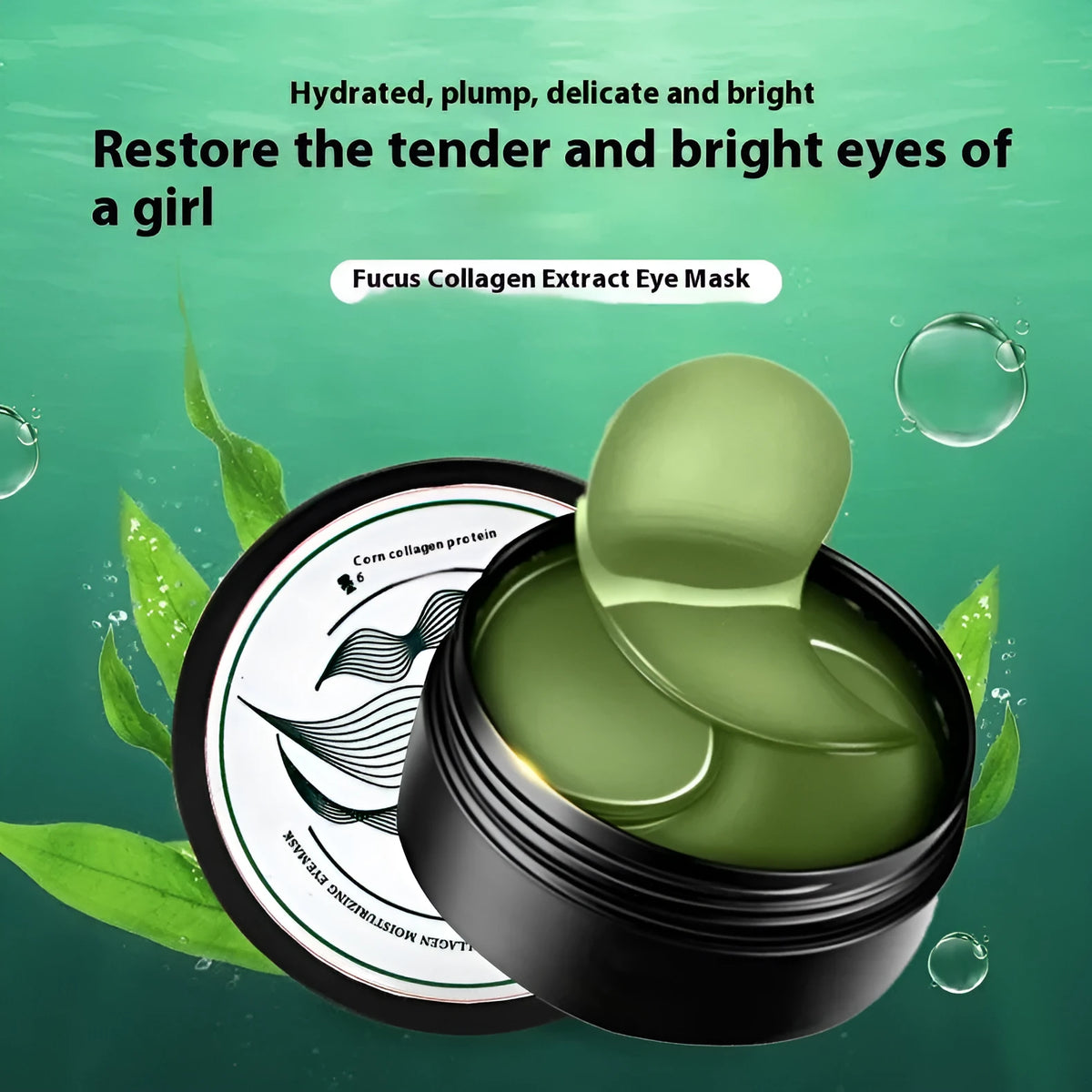 60 green seaweed extract eye mask tablets with hyaluronic acid for eye area hydration