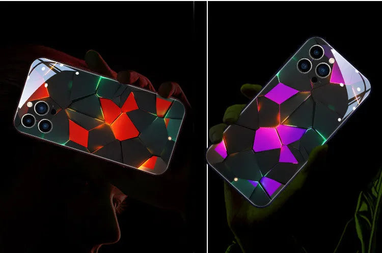 Xpress 14 mobile phone case with tempered glass protection and incoming light indicator for iPhone