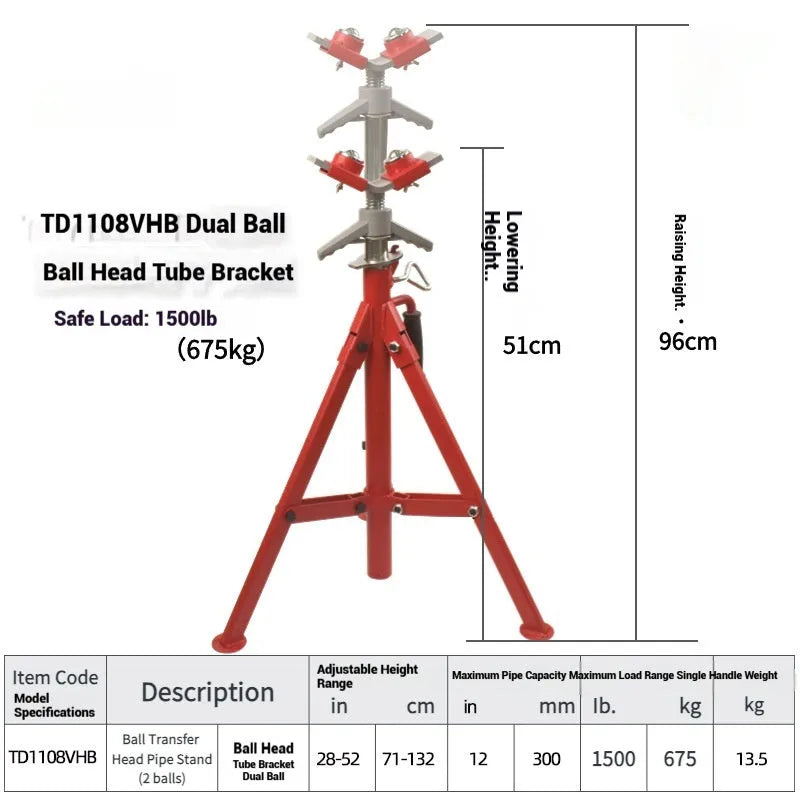 V-head metal pipe bracket with ball fittings for steel pipe support in multiple configurations