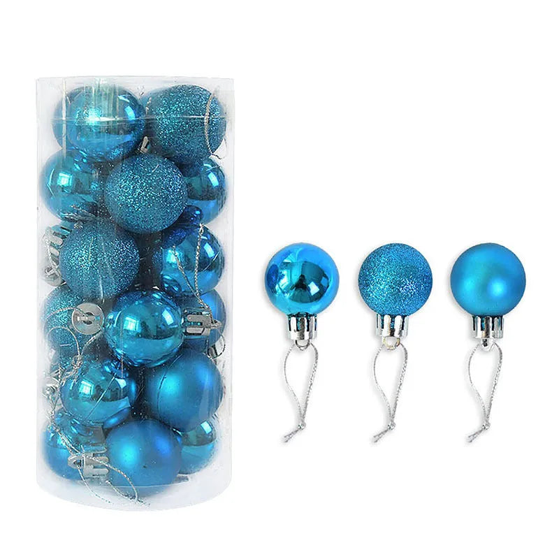 3cm shiny matte Christmas decoration balls in assorted colours showing electroplated finish