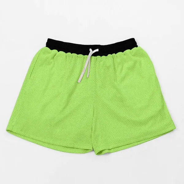 Men's solid-colour mesh quick-drying shorts for summer sports in multiple colour options