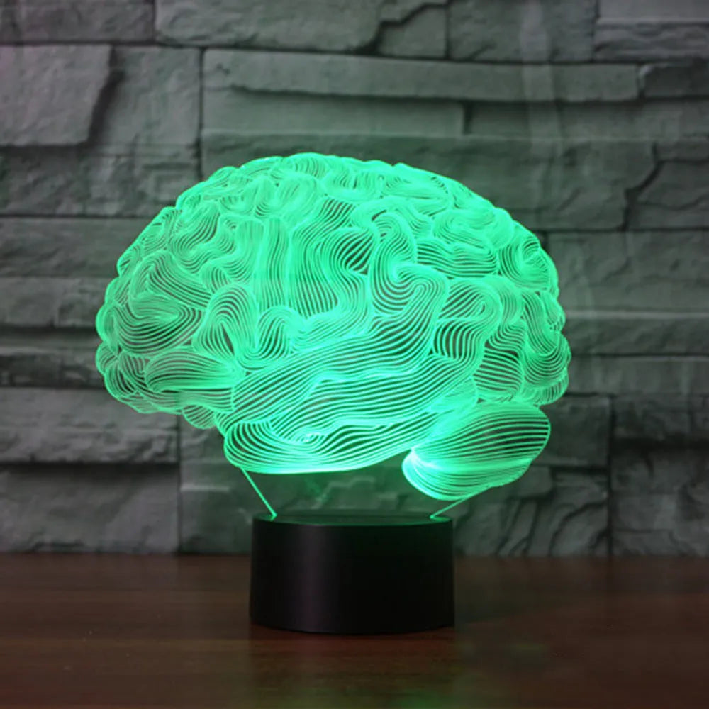 3D LED desk lamp with acrylic visual illusion and remote control for colour changing