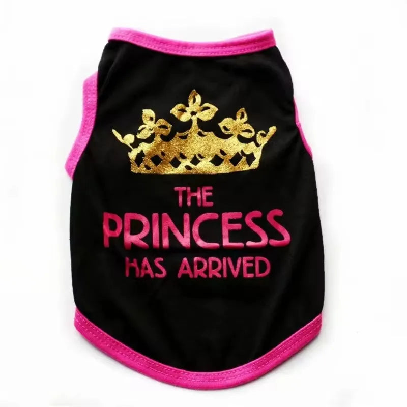 A cotton puppy vest for summer in various colours including Black Prince and Princess Rose