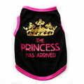 A cotton puppy vest for summer in various colours including Black Prince and Princess Rose