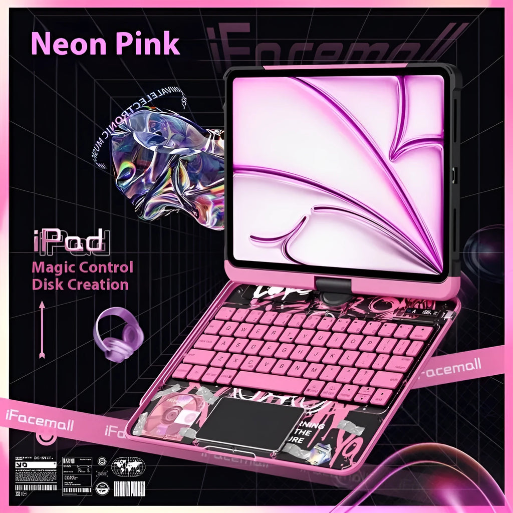 Blue iPad Pro 11 keyboard protective case with PC shockproof construction and anti-fingerprint surface