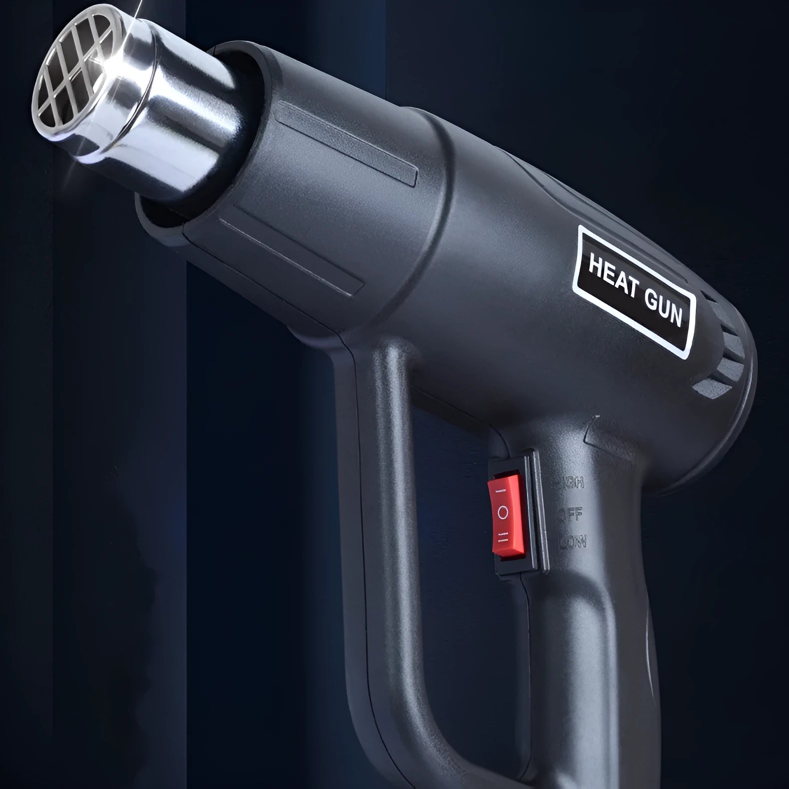 Industrial 2000W hot air tool with temperature regulation and grid air outlet design