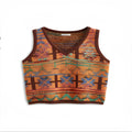Printed polyester t-shirt with round neck and short sleeves in loose fit style