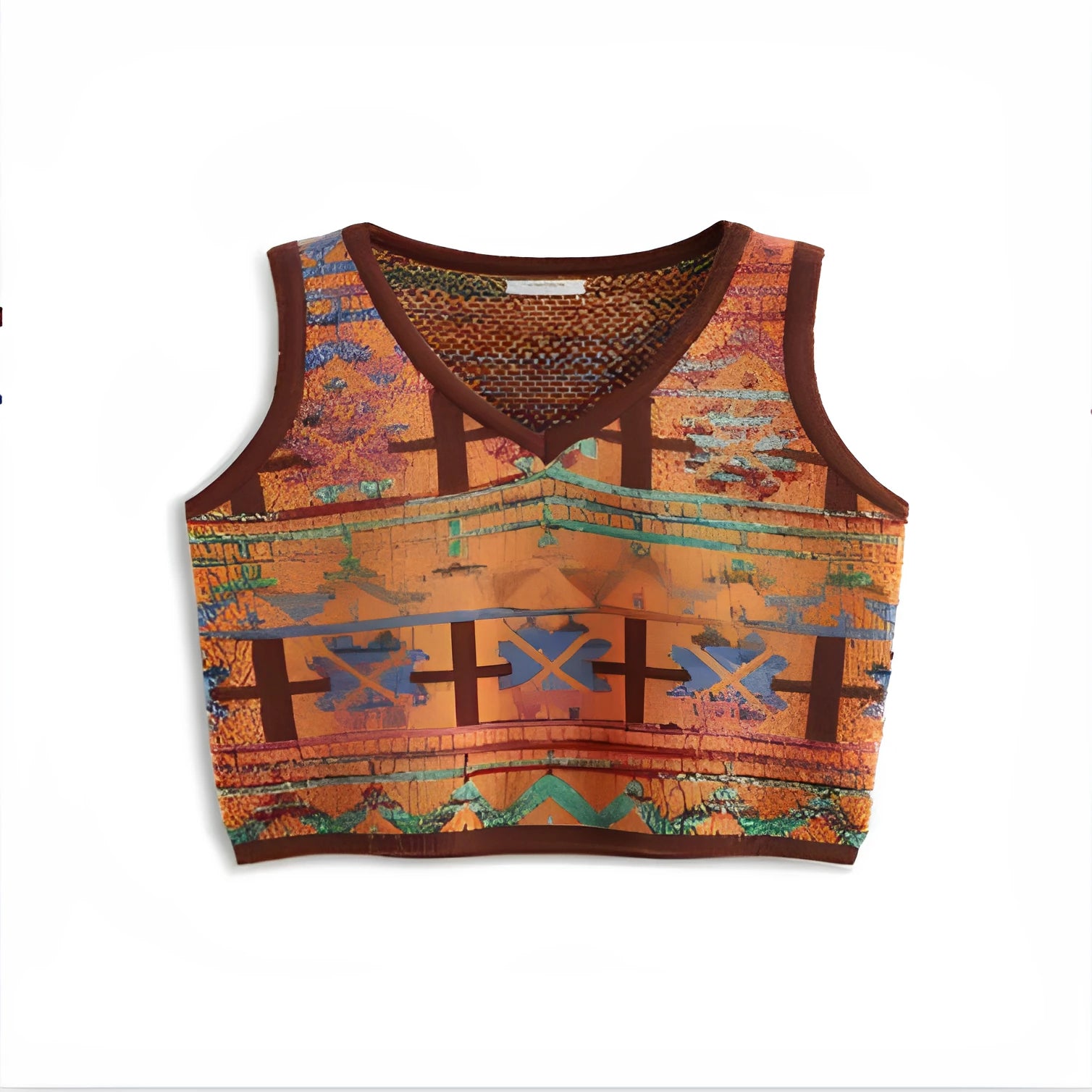 Printed polyester t-shirt with round neck and short sleeves in loose fit style