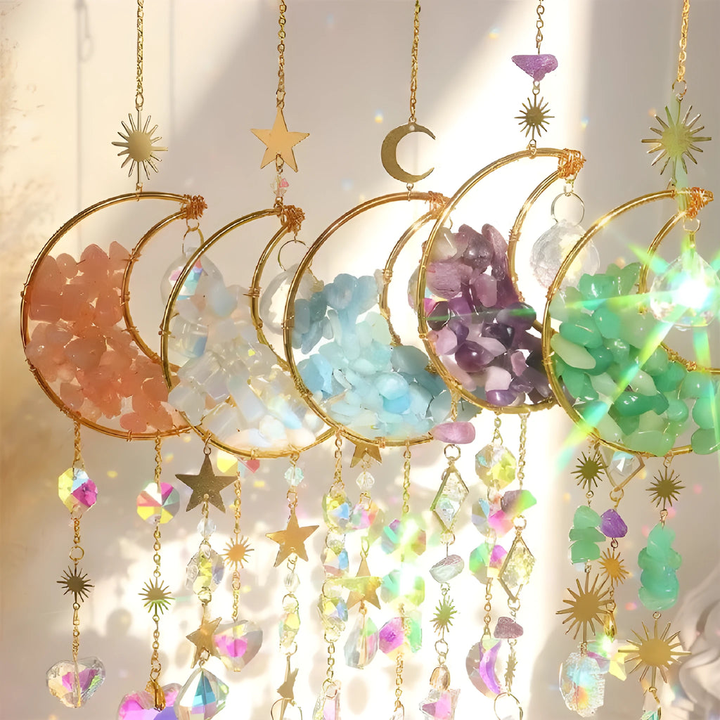 K9 crystal moon pendant car accessory hanging from rear view mirror