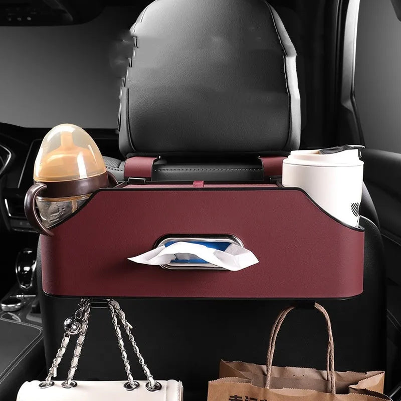 Genuine leather car tissue box holder with 2 litre capacity in various colours