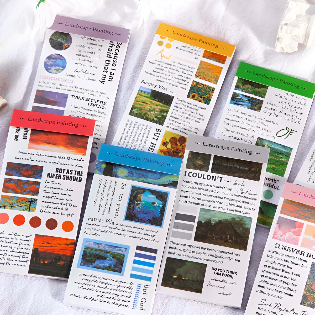 Landscape Painting Series paper sticker book with 20 stickers at 60x120mm size