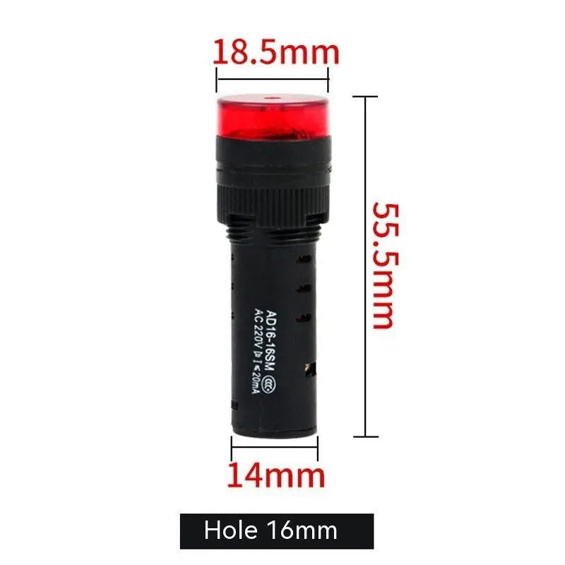 AD16-22SM model red LED flashing sound and light buzzer for 22mm panel mount.