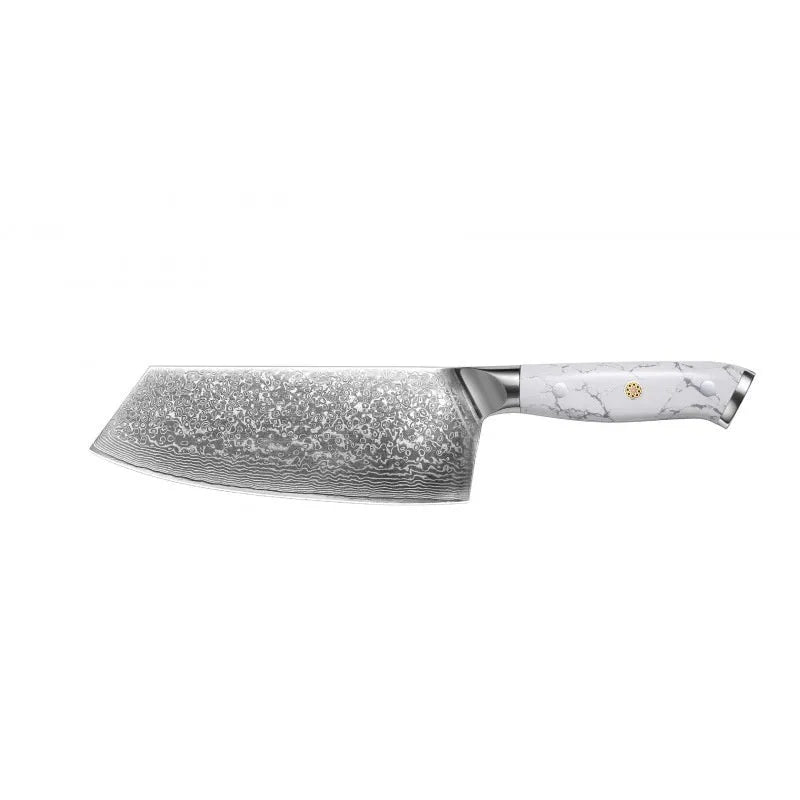 Damascus VG10 combined chef's knife with 21cm blade showing modern simple design