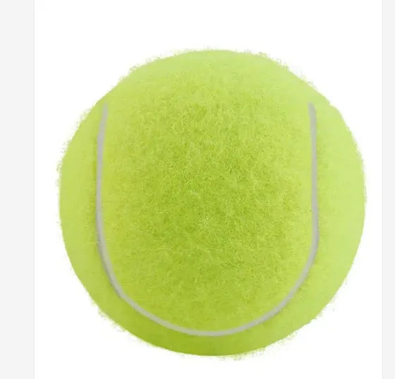 Rubber dog tennis ball toy in assorted colours with 6.3cm diameter for bite-resistant fetch games