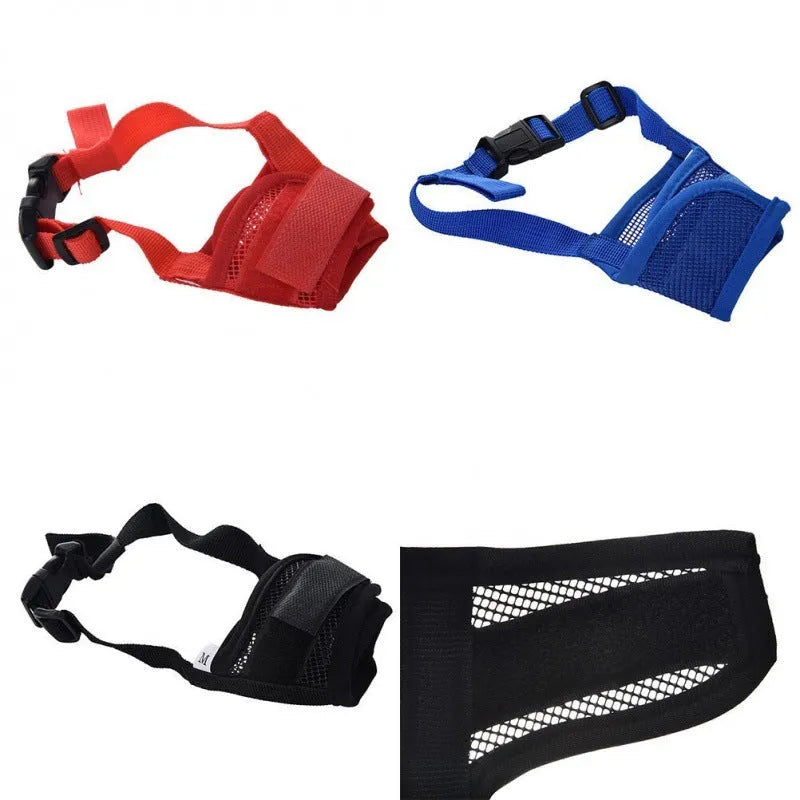 Adjustable plastic dog muzzle in multiple colours and sizes for safety and training