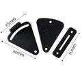 Black stainless steel sliding barn door lock for internal doors shown in two sizes, S and M