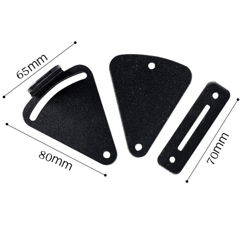 Black stainless steel sliding barn door lock for internal doors shown in two sizes, S and M