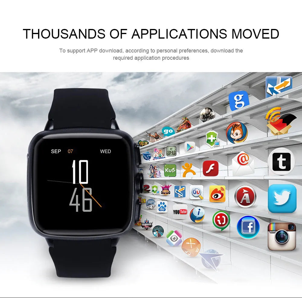 Black or white Z01 smart watch with 1.54-inch touchscreen on a wrist.