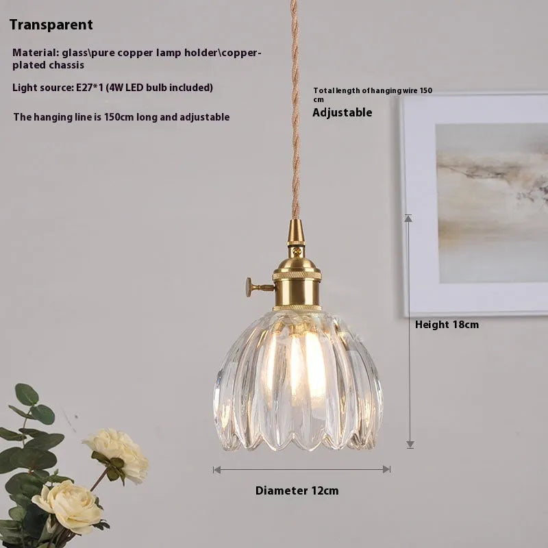 Vintage glass flower chandelier ceiling light with Nordic styling in amber colour option