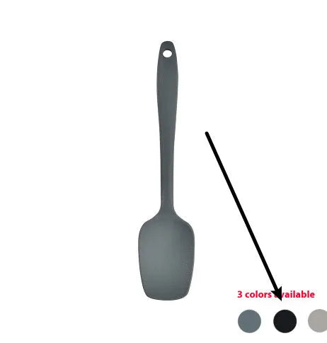 12 piece silicone kitchenware set with rotating storage bucket including ladle spatula and food clip in black