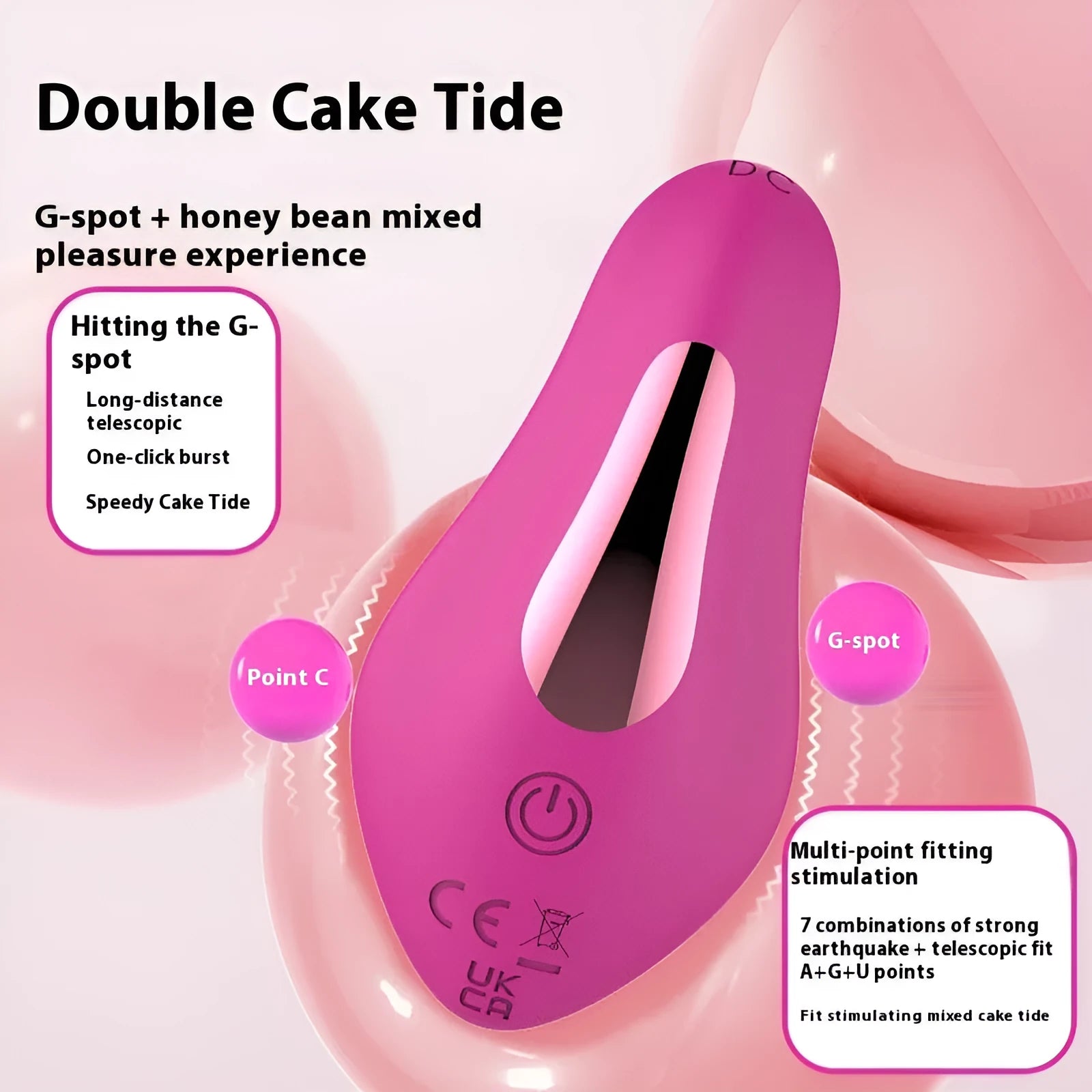 Rose red wearable female massager with butterfly design and app remote control