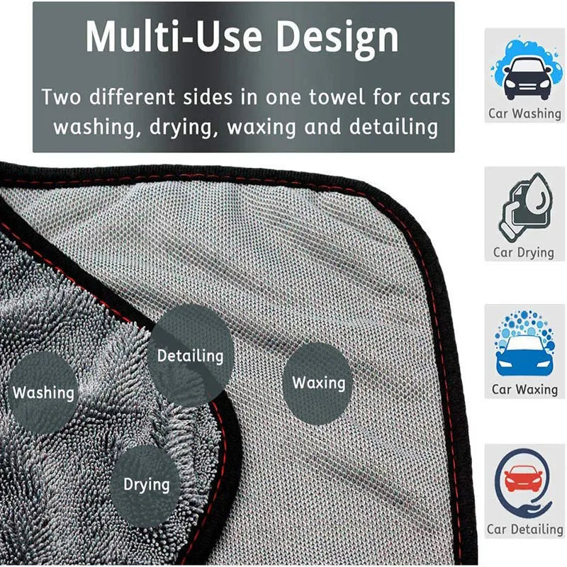 Grey square microfiber car drying towel measuring 40x40cm for vehicle water absorption