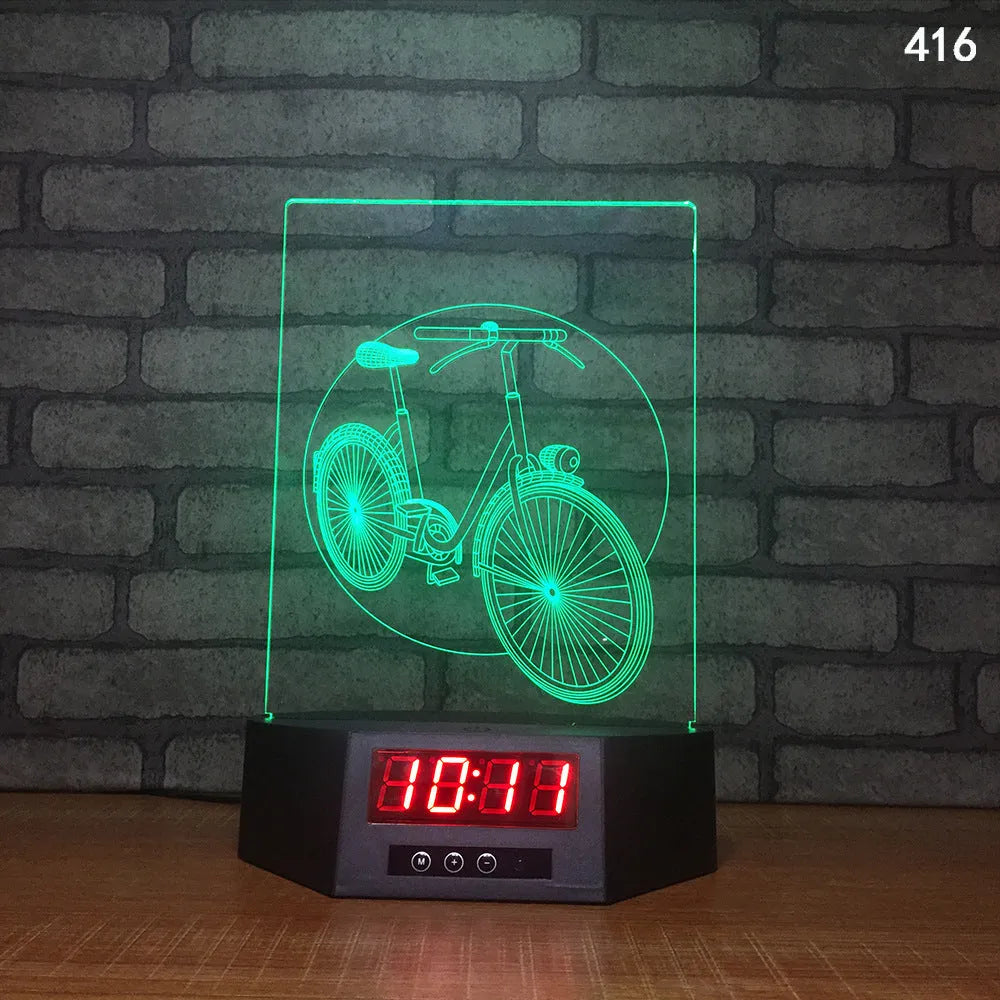 Glowing blue dolphin 3D LED table lamp with remote control on a wooden surface.