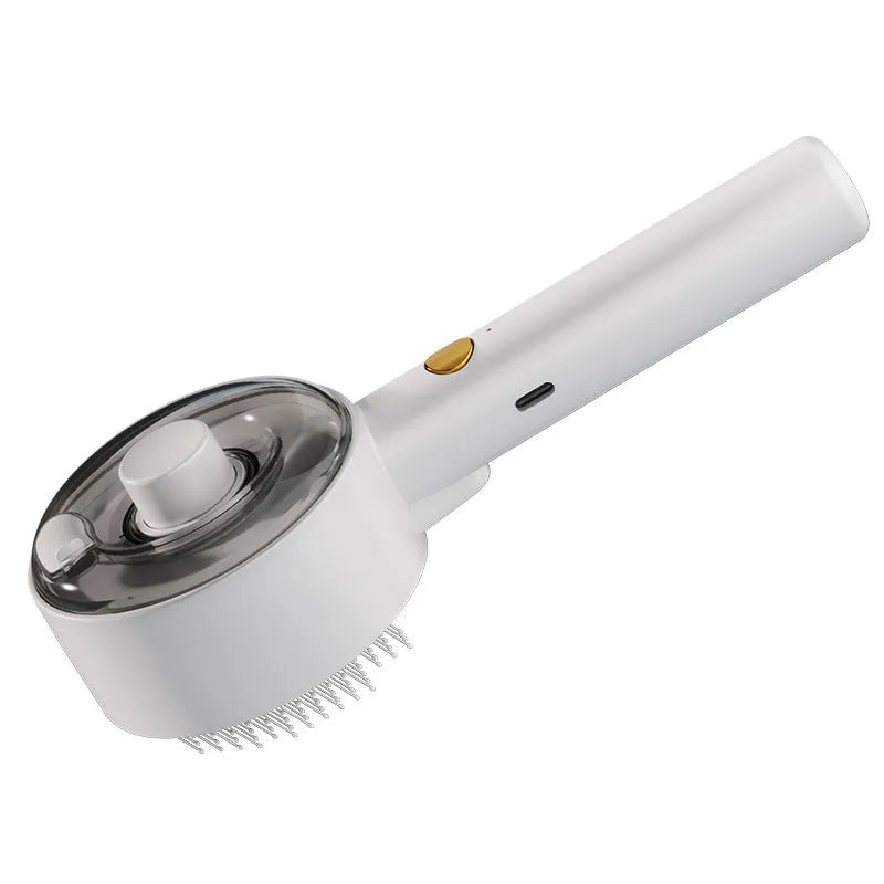Ceramic white pet grooming brush with steam spray and UV light for dogs and cats
