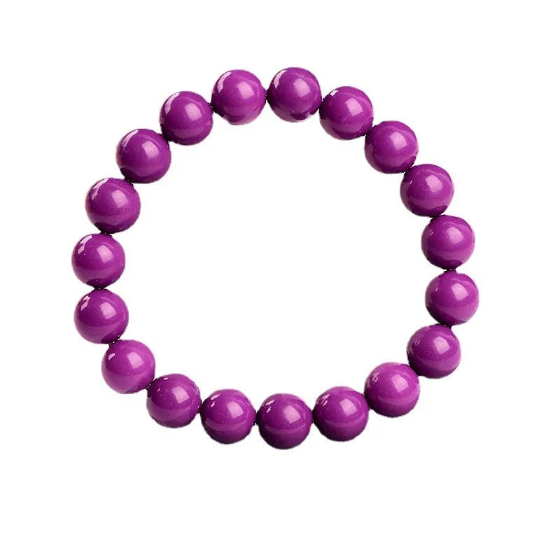 Jiuya 5A grade purple mica crystal bracelet with polished beads in single circle unisex design
