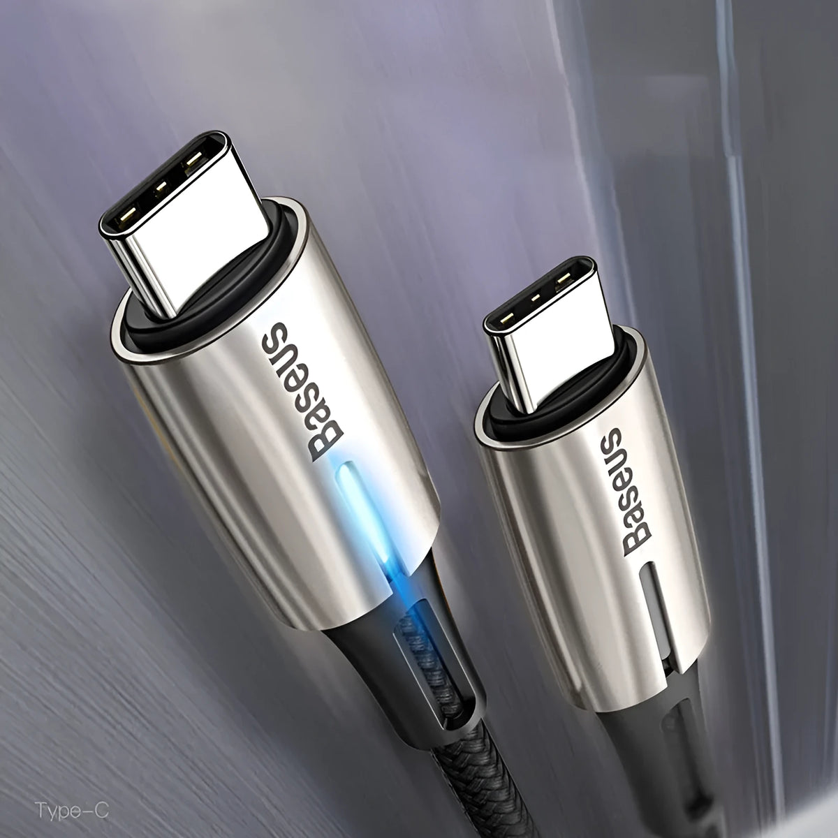 USB-C to USB-C cable with purple or red colour options, 1 metre length