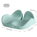 Memory foam office chair cushion in light grey on a desk chair.