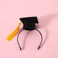 Pet graduation costume with elastic hair band and bow tie in wool felt material