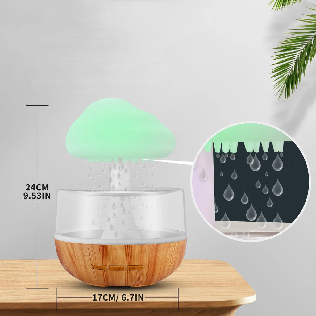White USB humidifier with water tank, 7-colour night light, and essential oil diffuser