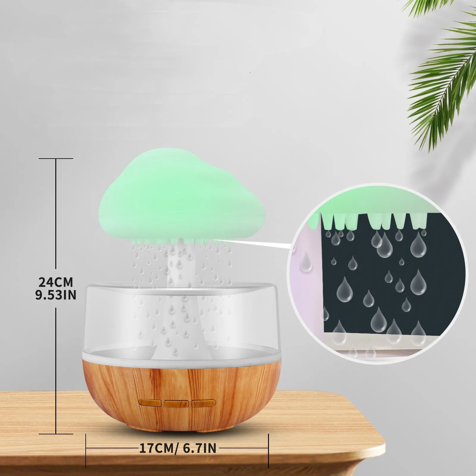 White USB humidifier with water tank, 7-colour night light, and essential oil diffuser