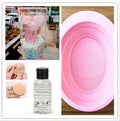 50ml makeup brush cleaning liquid bottle with cleaning brush, 9 x 3 x 3cm, for synthetic and natural brushes